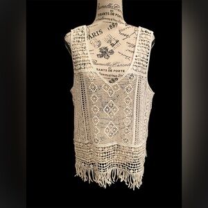 Off White Crochet vest